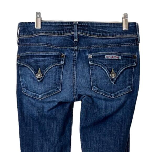 Hudson Collin Jeans Back Flap Pocket 2 Button Front Elm Dark Wash Size 25 - Picture 5 of 11